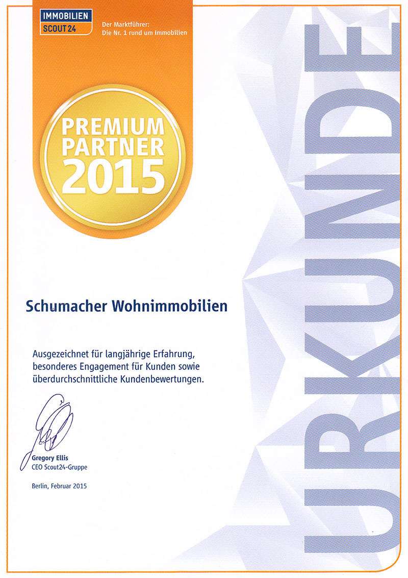 Zertifikat ImmobilienScout 2015