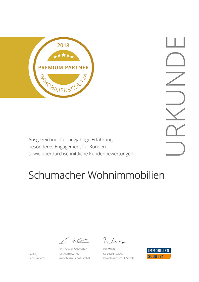 Zertifikat ImmobilienScout 2018